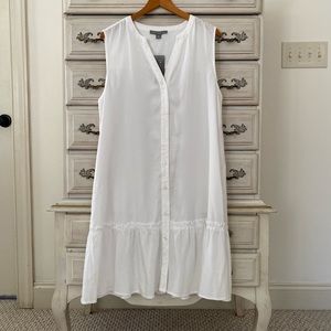 Sharagano | Dresses | Sharagano White Button Down Dress Size Xl | Poshmark